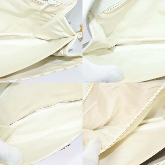 CELINE Macadam Canvas Shoulder Bag White Gold - Picture 12 of 13